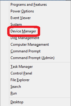Windows 8 Quick Access Menu, Device Manager